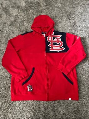 St. Louis Cardinals Fanatics Red/Navy Iconic Bold Full-Zip Hoodie Men Size 2XL